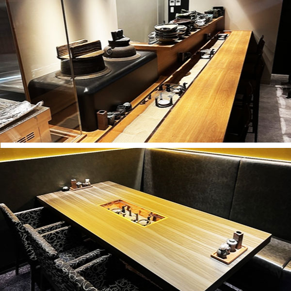 カウンターから個室まで、人数やシーンによって使い分けができます。