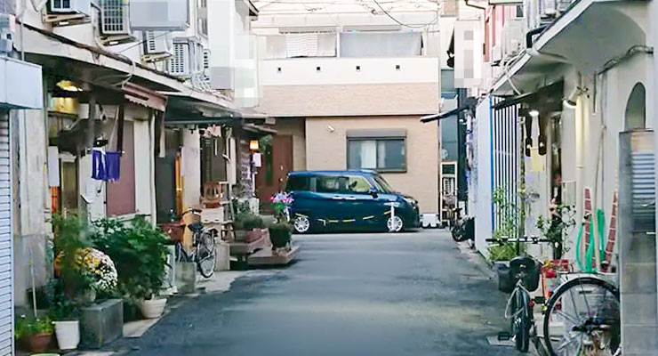滝井新地の料亭「かりん」近辺風景