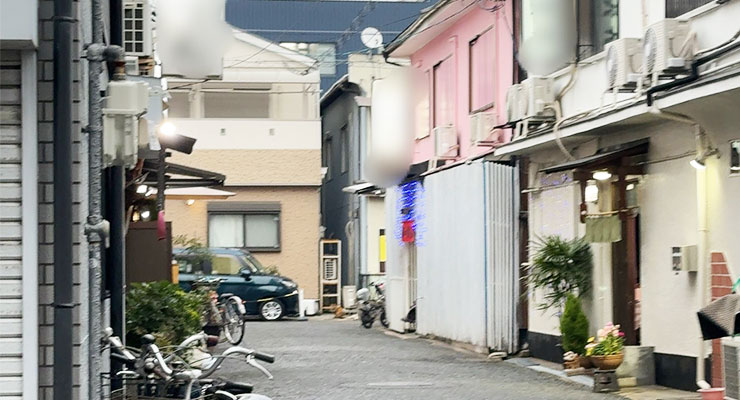 滝井新地の料亭「はなみずき」近辺風景