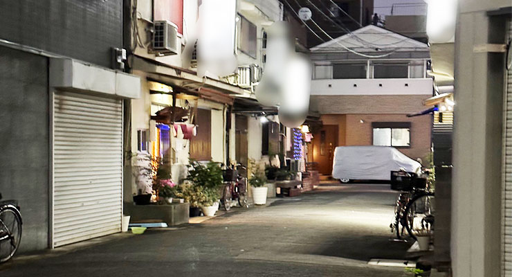 滝井新地の料亭「misaki」近辺風景