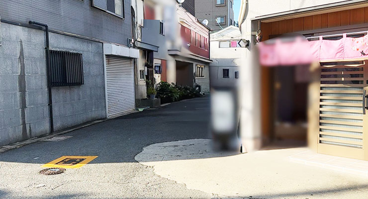 滝井新地の料亭「るい猫」近辺風景